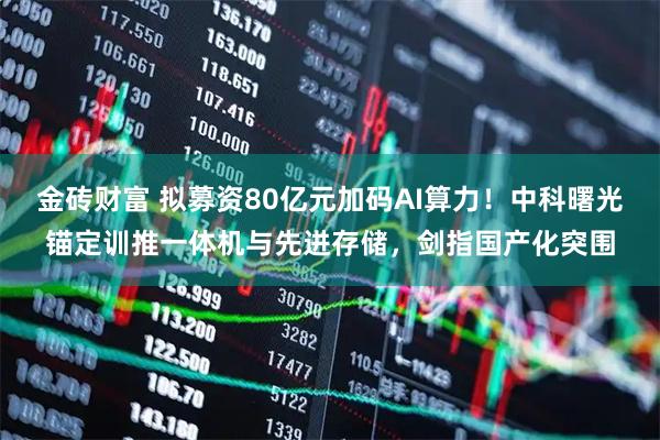 金砖财富 拟募资80亿元加码AI算力！中科曙光锚定训推一体机与先进存储，剑指国产化突围